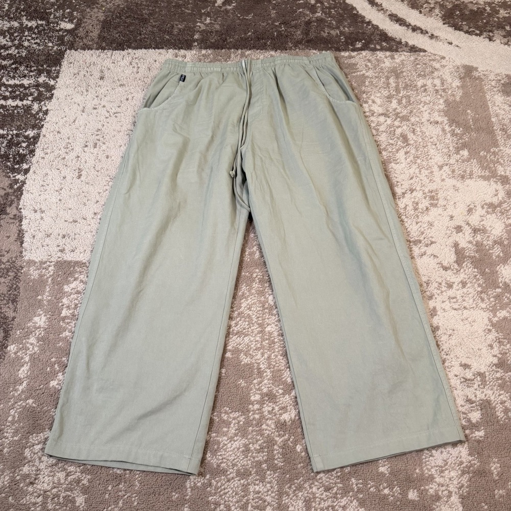 VINTAGE Crazy Shirts Hawaii Original Dyed Green Joggers Mens 2XL Drawstring